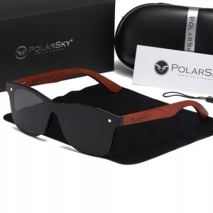 Okulary z polaryzacją UV400 drewniane PolarSky